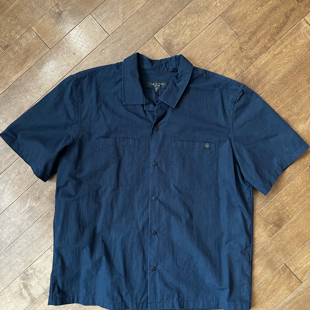 Rag and Bone camp collar shirt. GUC. Size L.